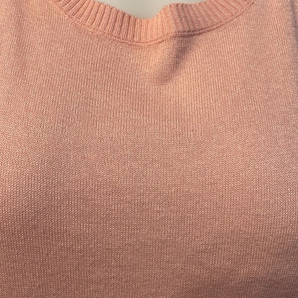 NWOT Massimo Dutti Shimmery Pink Cut-Out Shoulder Top sz S - Picture 2 of 5
